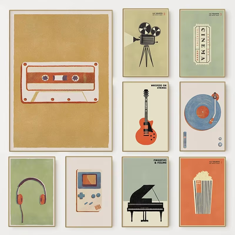 Musical Instrument Photo - Affiche d'instrument de musique pop médiévale