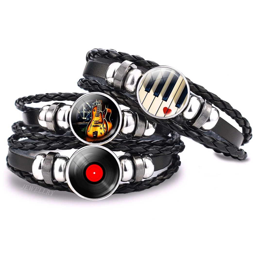 Musical Instrument Glass - Bracelet de notes de musique vintage