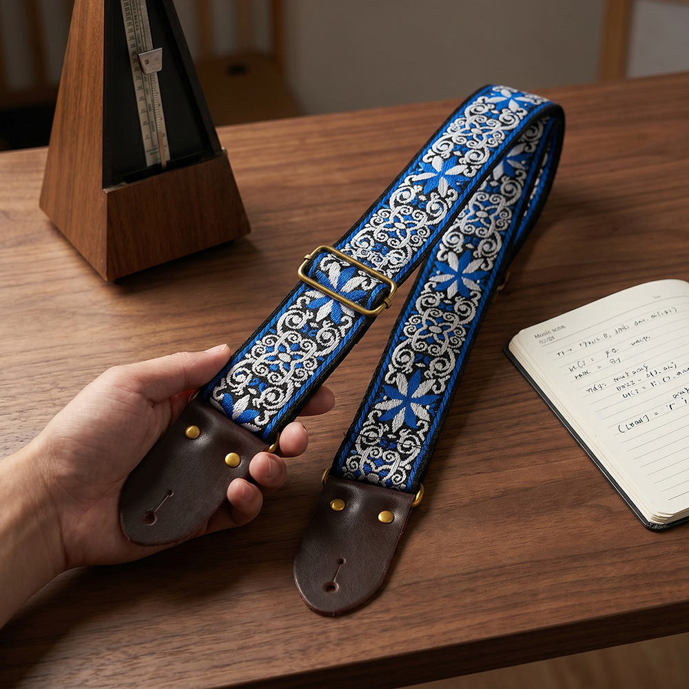 Sangle de guitare brodée à mot - Musical Instrument Bass avis et prix